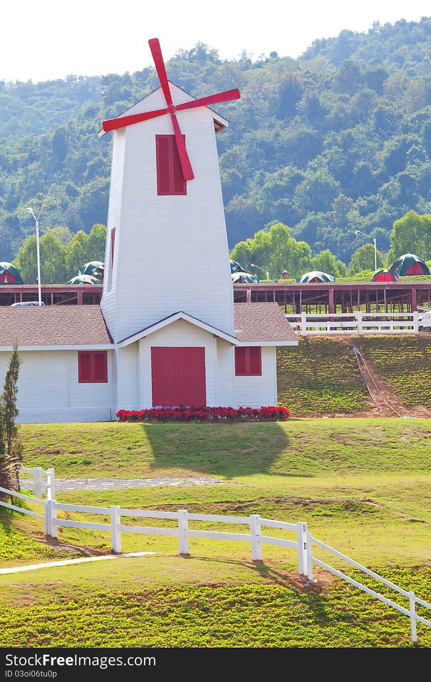 Windmill in resort of Thailand