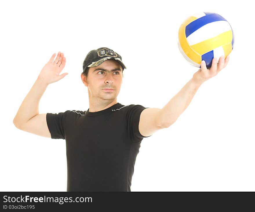 Volleyball men with the ball.