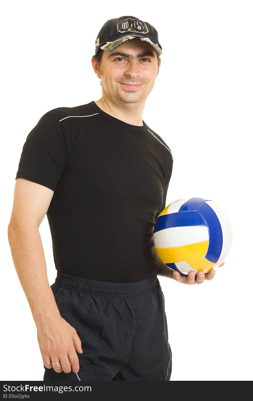 Volleyball men with the ball.