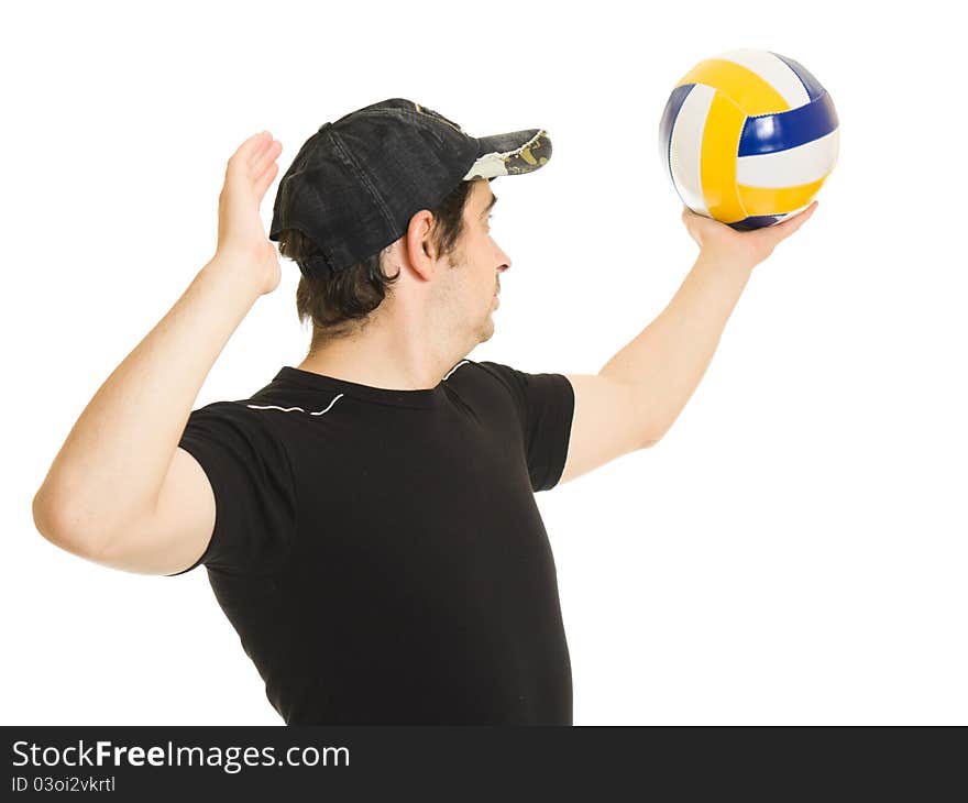 Volleyball men with the ball.