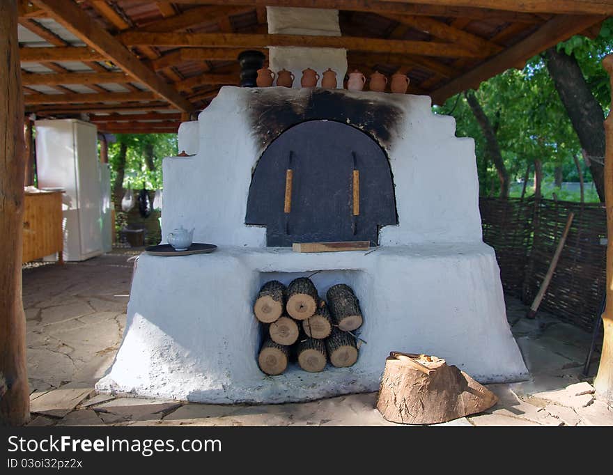 Russian traditional stove. village life