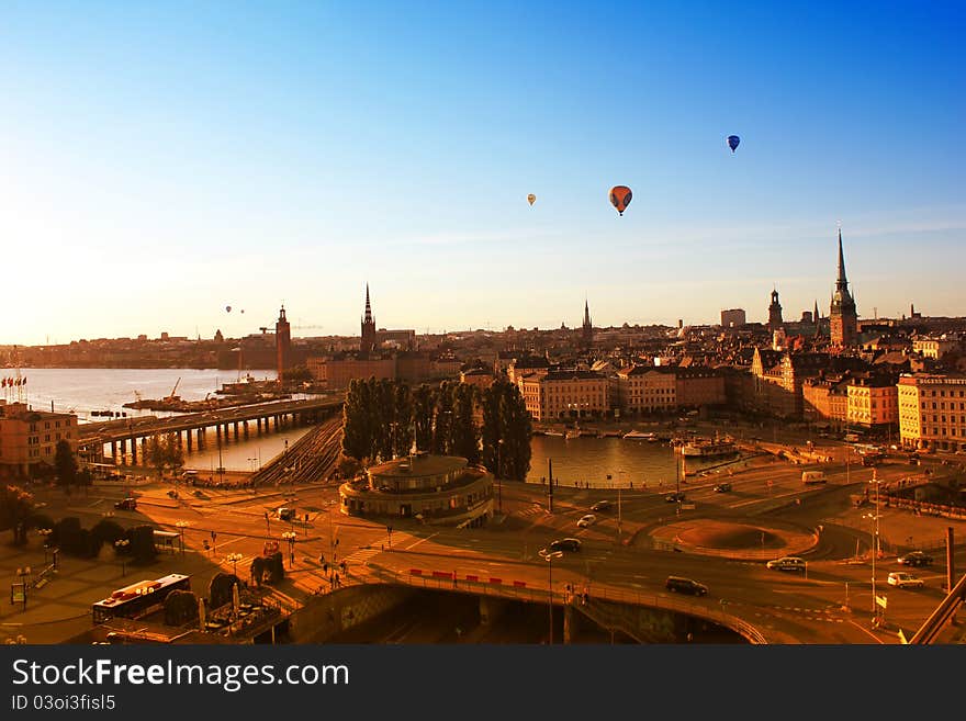 Panorama of Stockholm Harbor in Sweden. Panorama of Stockholm Harbor in Sweden