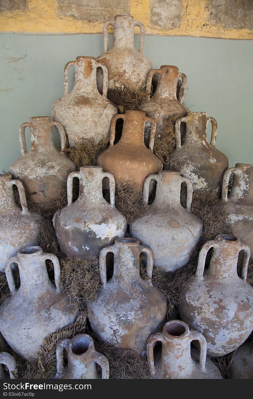 Old pots, in underwater archeological museum, in Bodrum castle