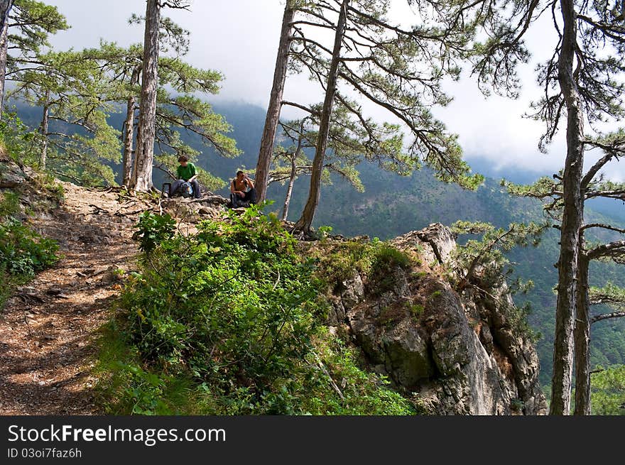 Footpath in the picturesque mountains