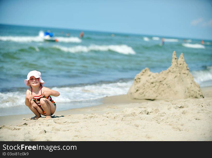 Girl  At Beach