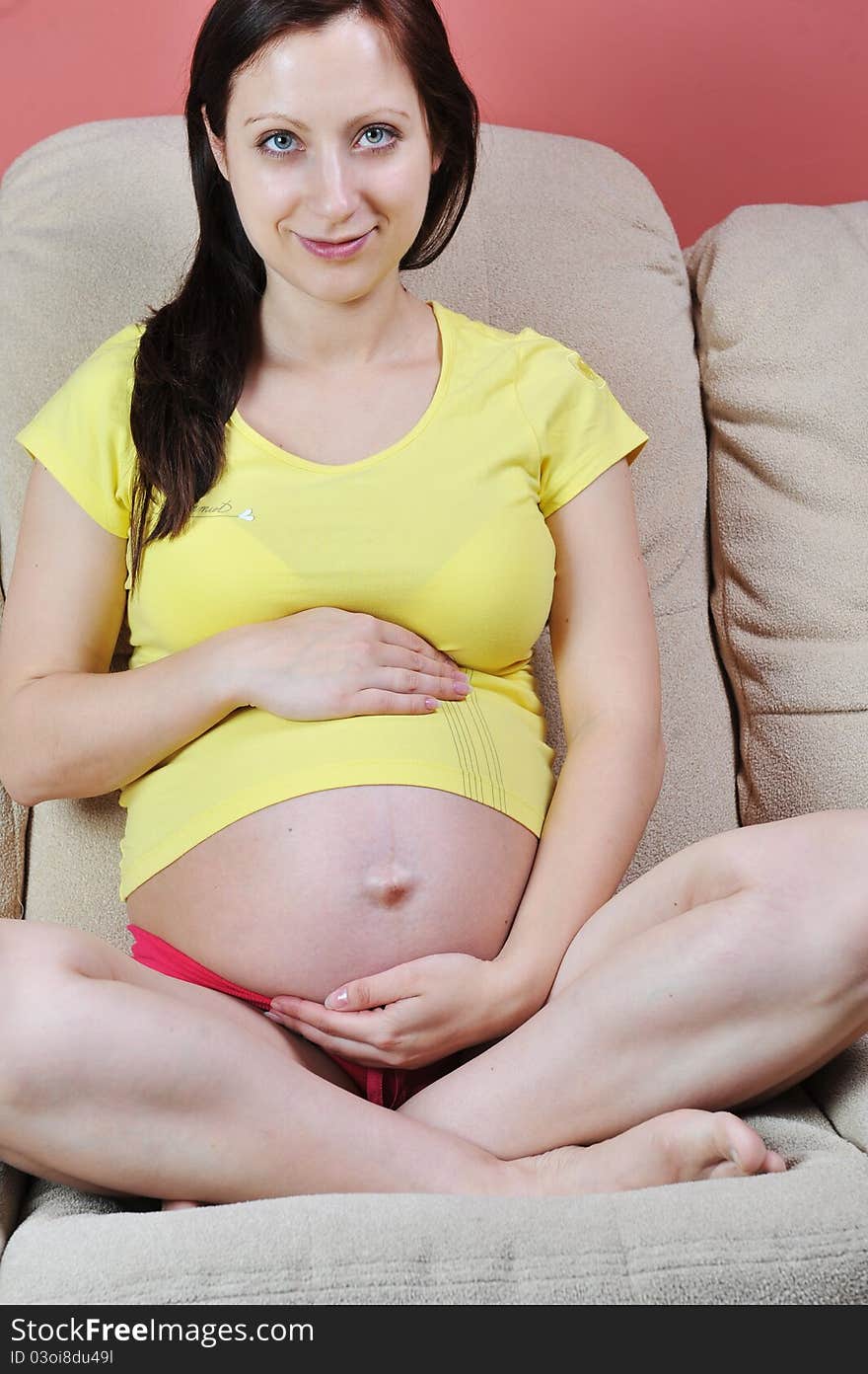 Pregnant woman relaxing