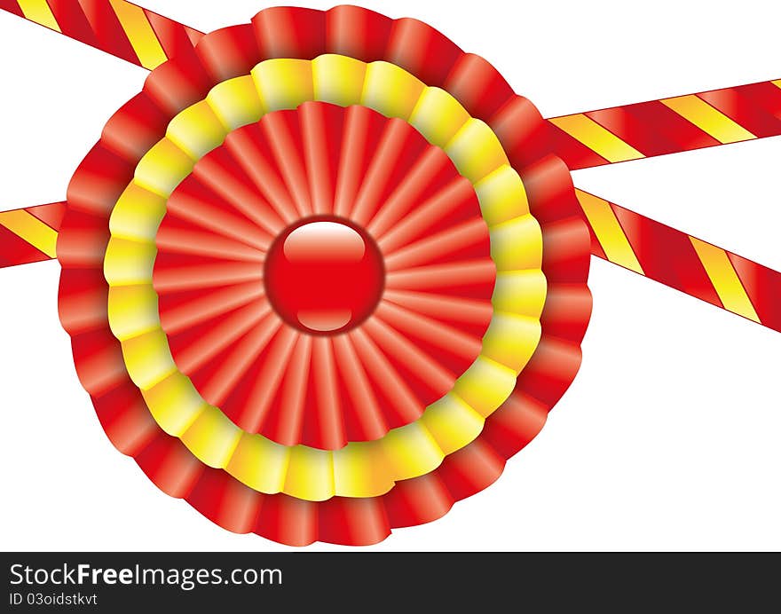 Rosette with colors of the spanish flag. Rosette with colors of the spanish flag