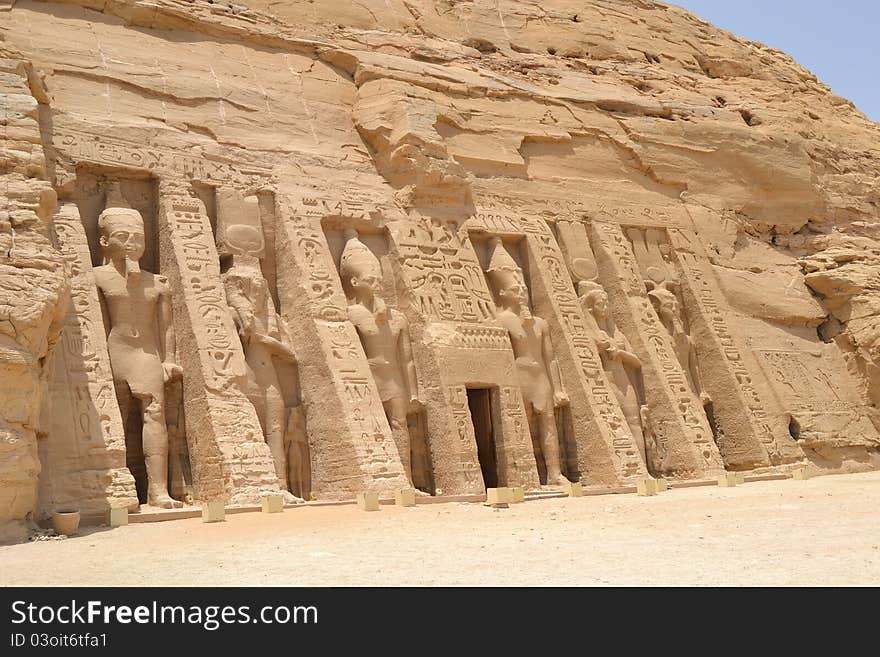 Entrance To The Temple Of Nefertari At Abu Simbel