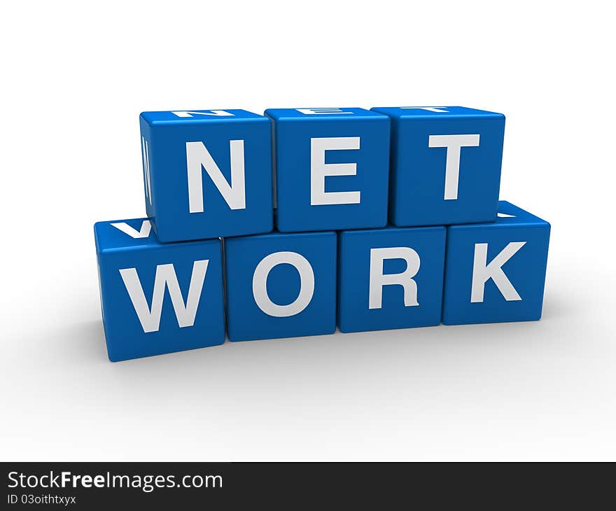 3d network blue internet cube teamwork networking. 3d network blue internet cube teamwork networking