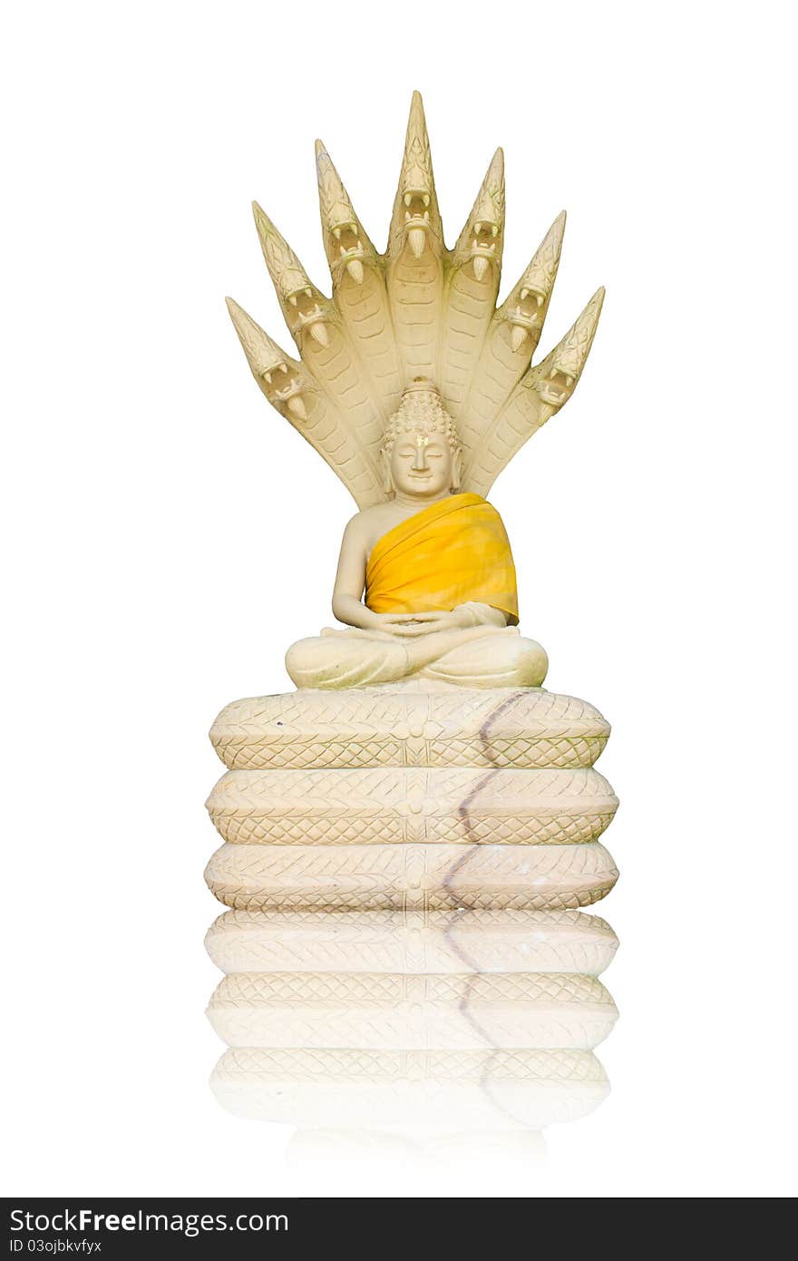 Statue of Buddha isolated on white background