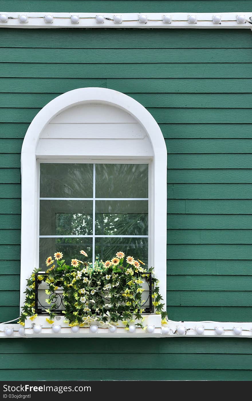 Window On Green Wall