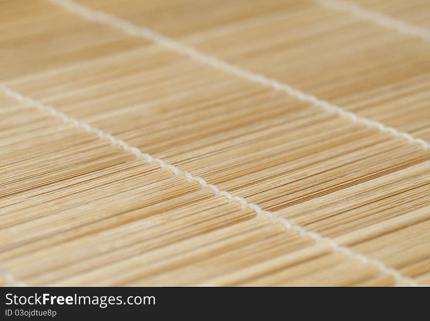 Close up bamboo mat tied with strings. Close up bamboo mat tied with strings