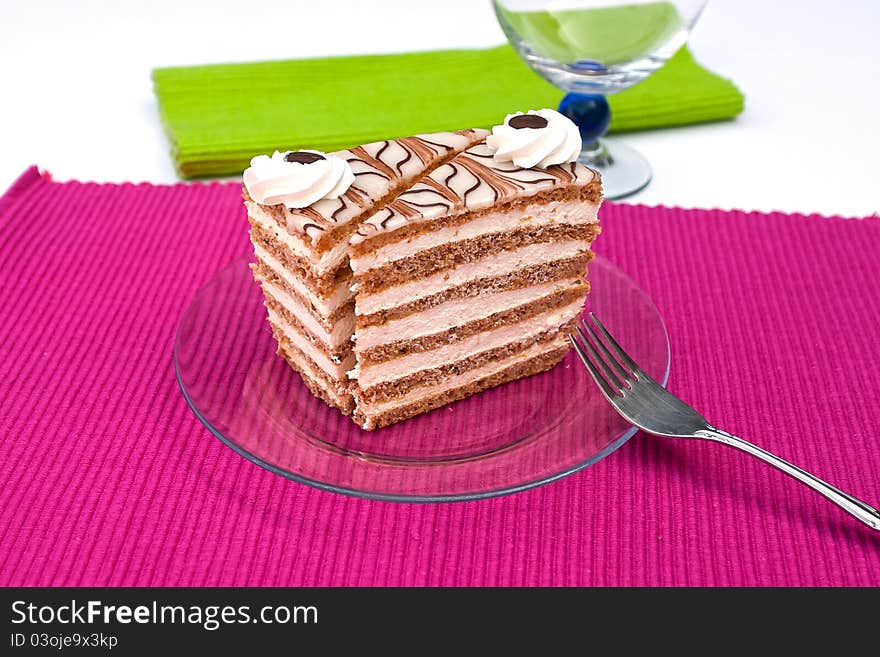 Two slices of hazelnut cake