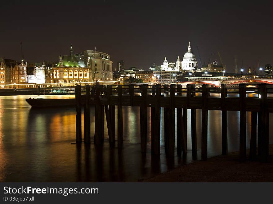 St Paul's cathedral from a pier. St Paul's cathedral from a pier