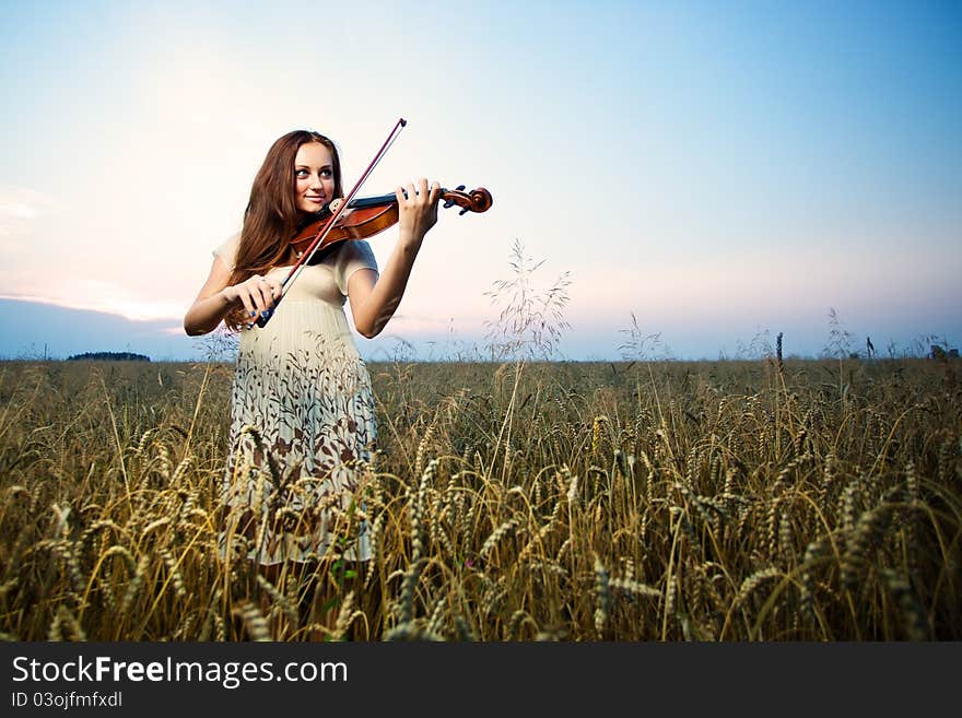 Young girl with violin