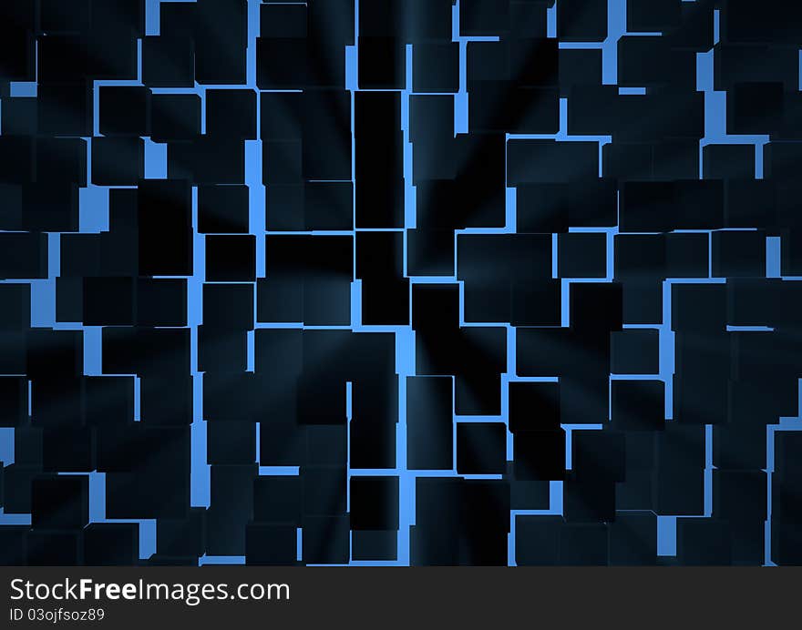 Abstract glowing cube wall