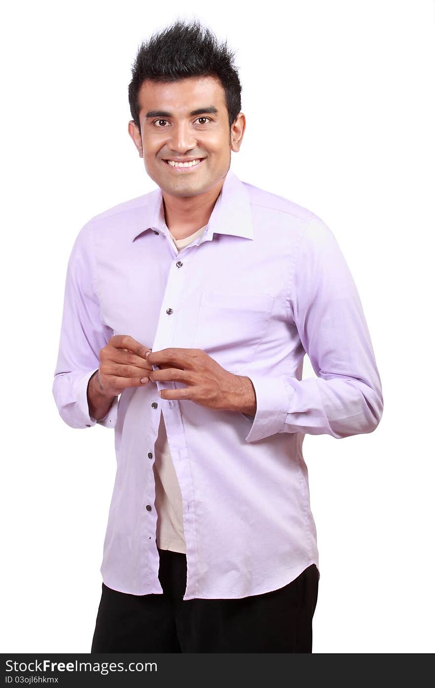 Attractive asian young man wearing cloth