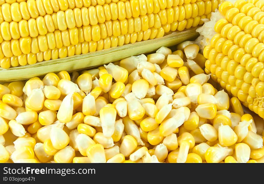 Close up of kernels of sweet corns. Close up of kernels of sweet corns.