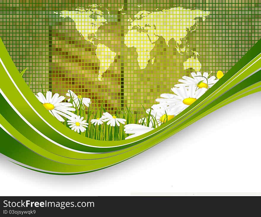 Vector environmental background with map and copy space. Eps10. Vector environmental background with map and copy space. Eps10