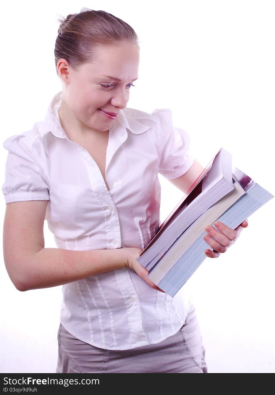 Young student girl with books. Young student girl with books