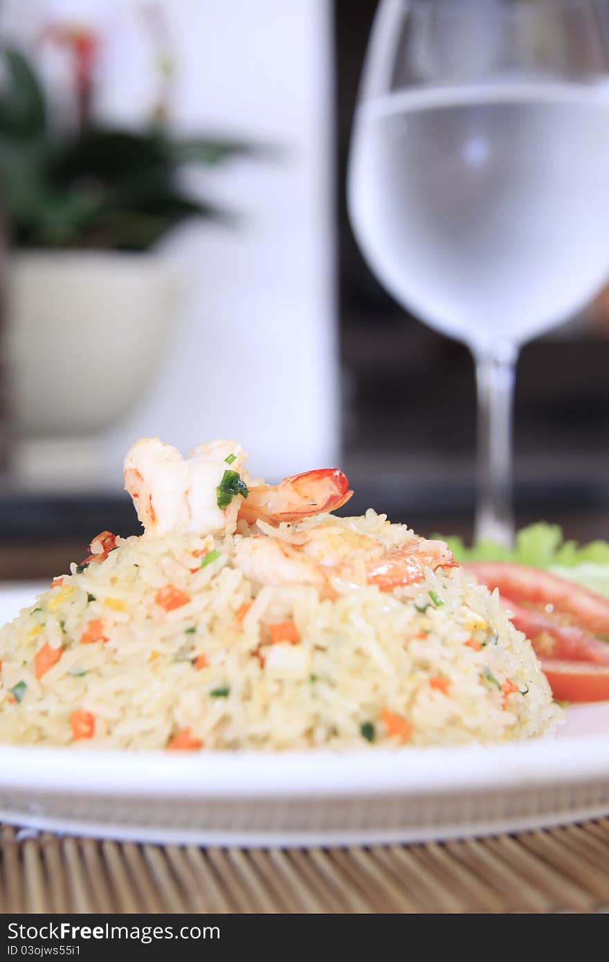 Fried rice with shrimp set