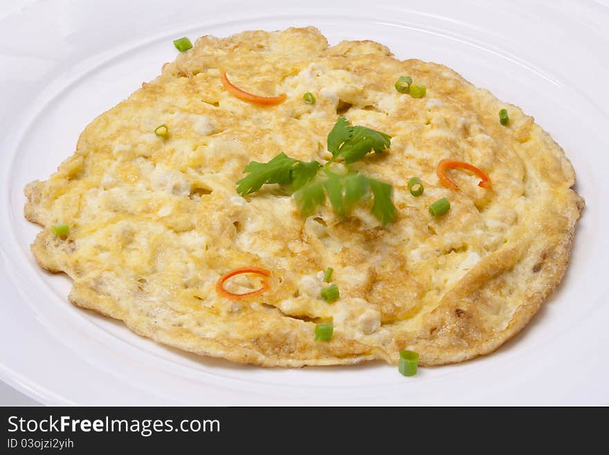 Yellow omelet chicken