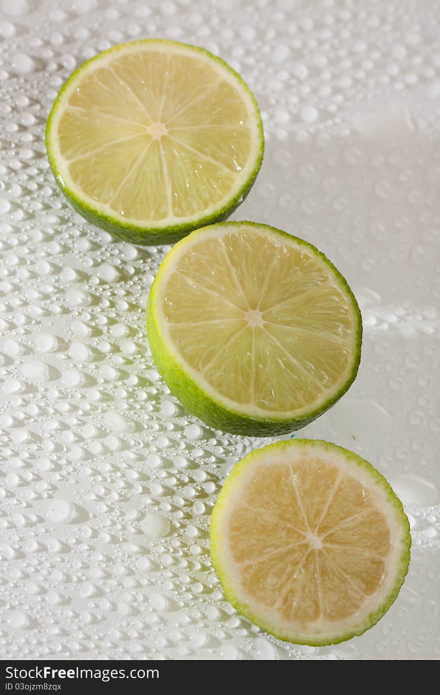 Lime With Water Drops