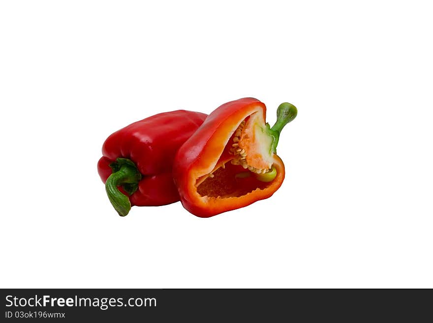 Peppers isolated on white