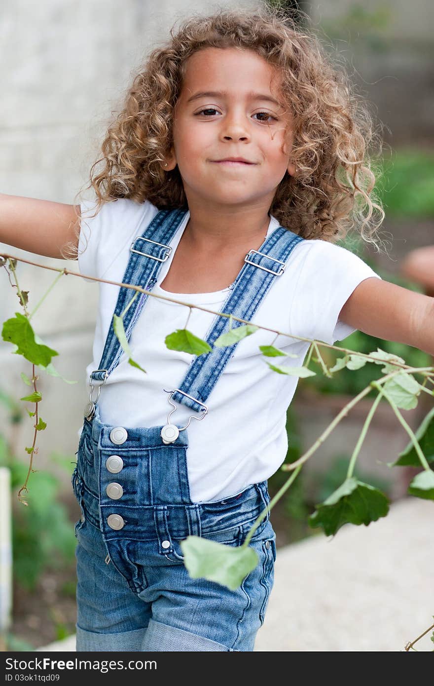 Cute Little Girl Gardening