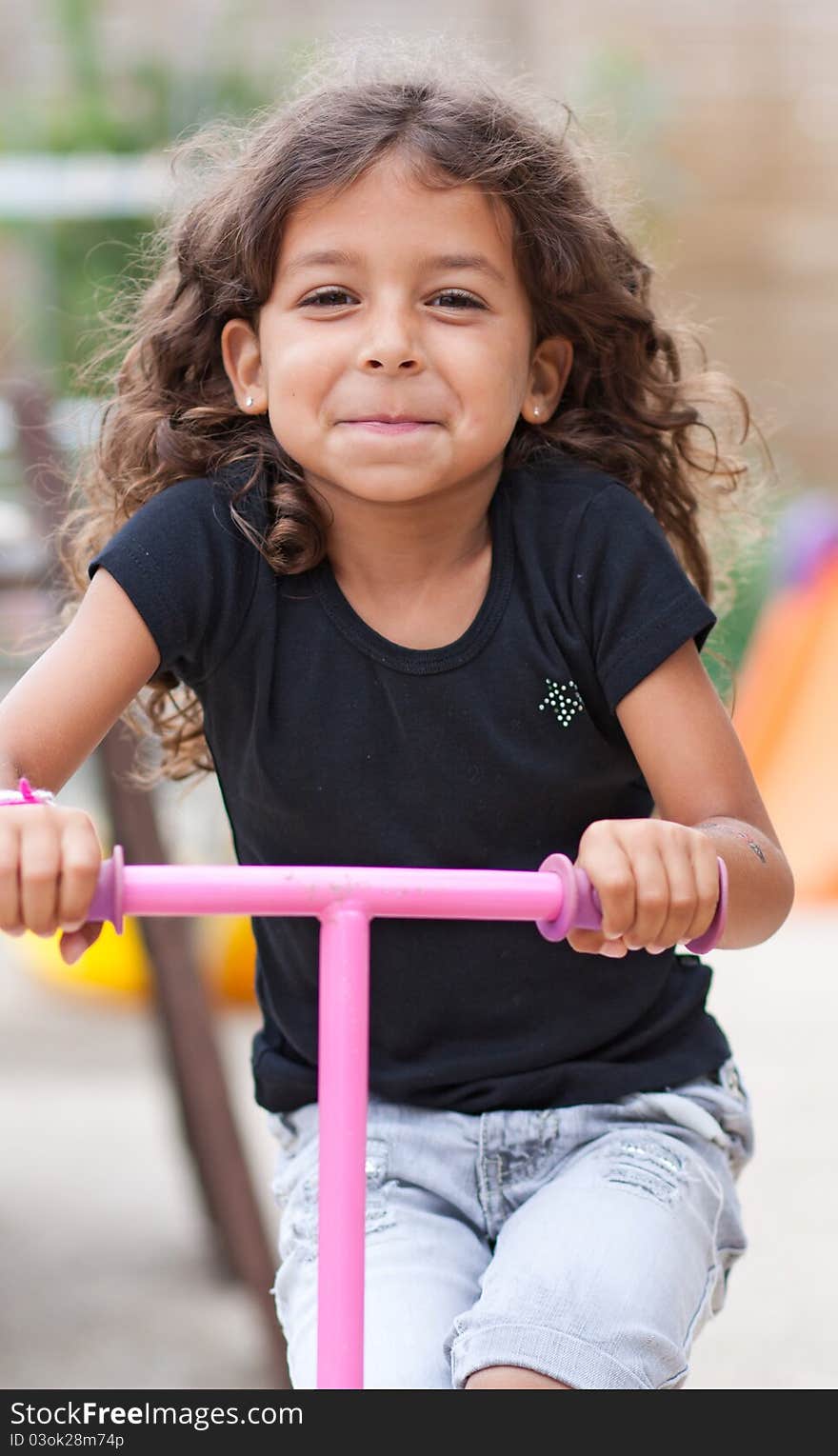 Little Girl With Scooter