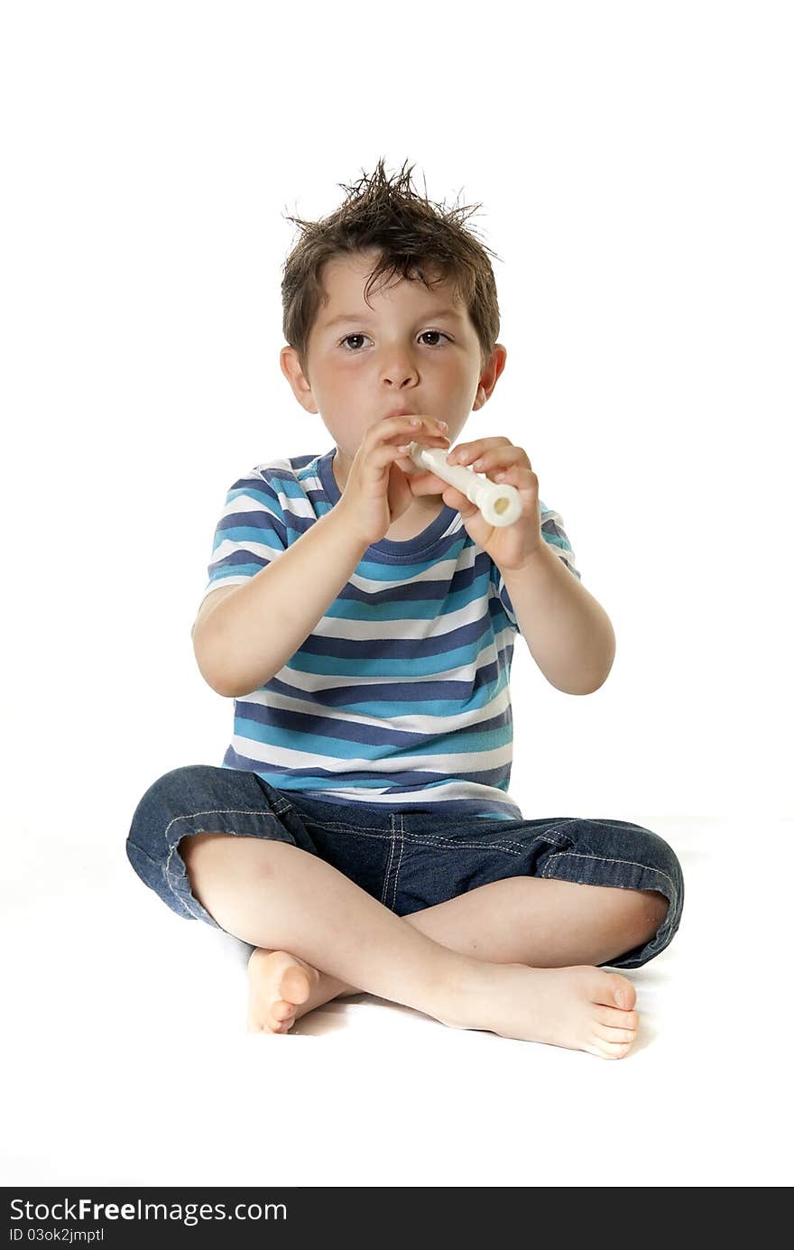 Lovely child isolated on a white background. Lovely child isolated on a white background