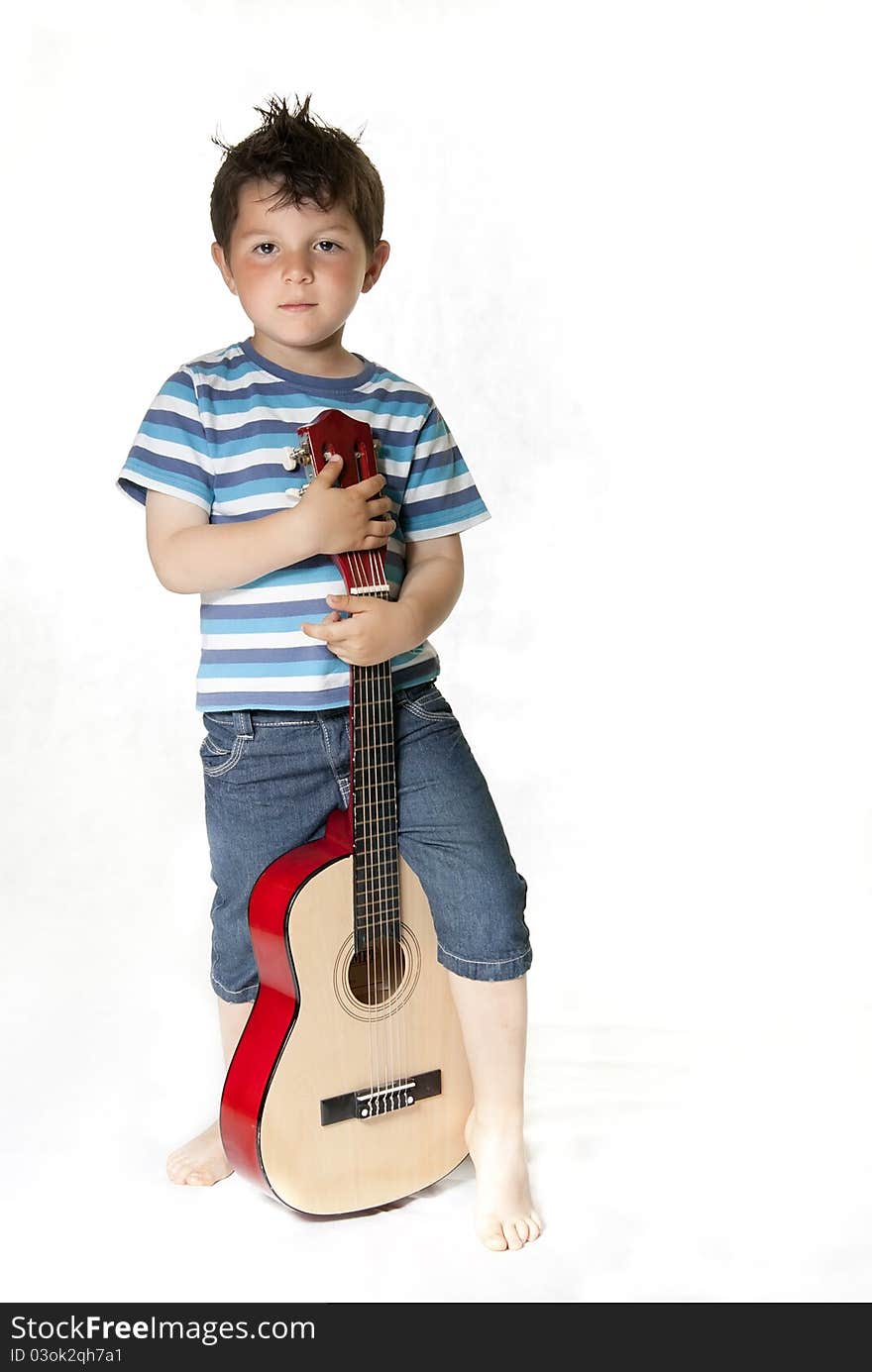 Lovely child isolated on a white background. Lovely child isolated on a white background