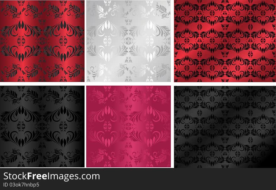 Ornamental luxury red black grey backgrounds