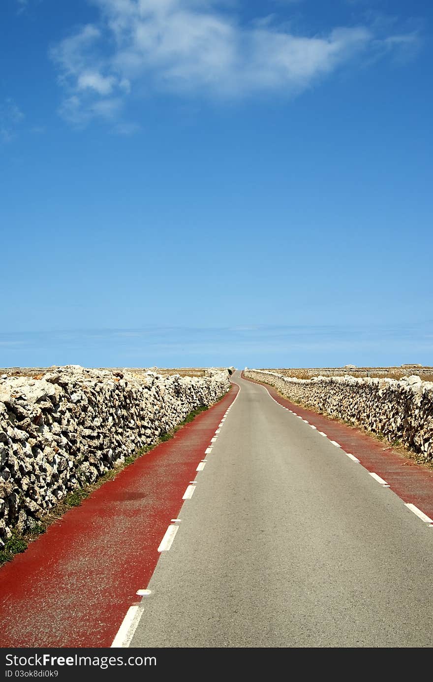 Rural road at Menorca Island