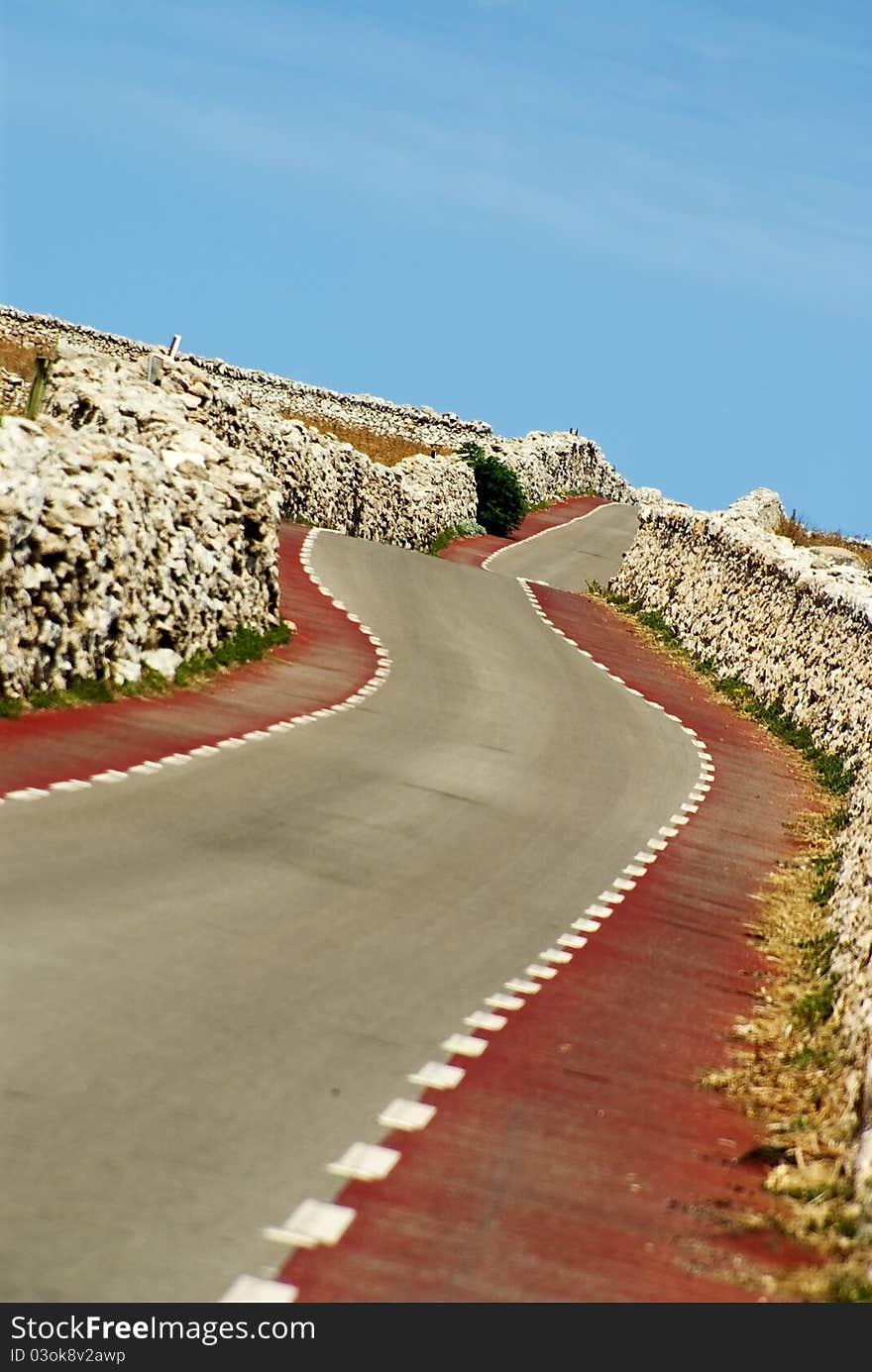 Rural road at Menorca Island