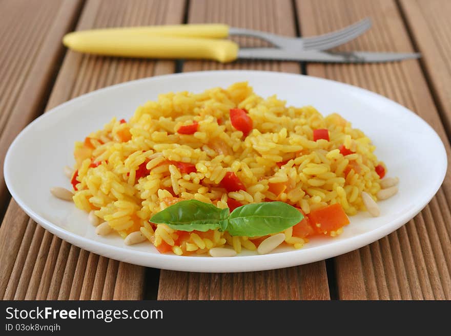 Rice with pepper