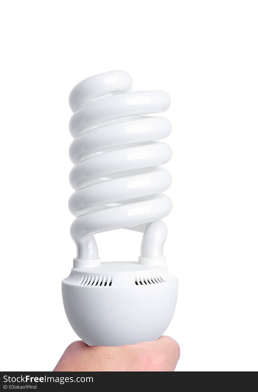 Fluorescent light big bulb isolated on a white background. Fluorescent light big bulb isolated on a white background.