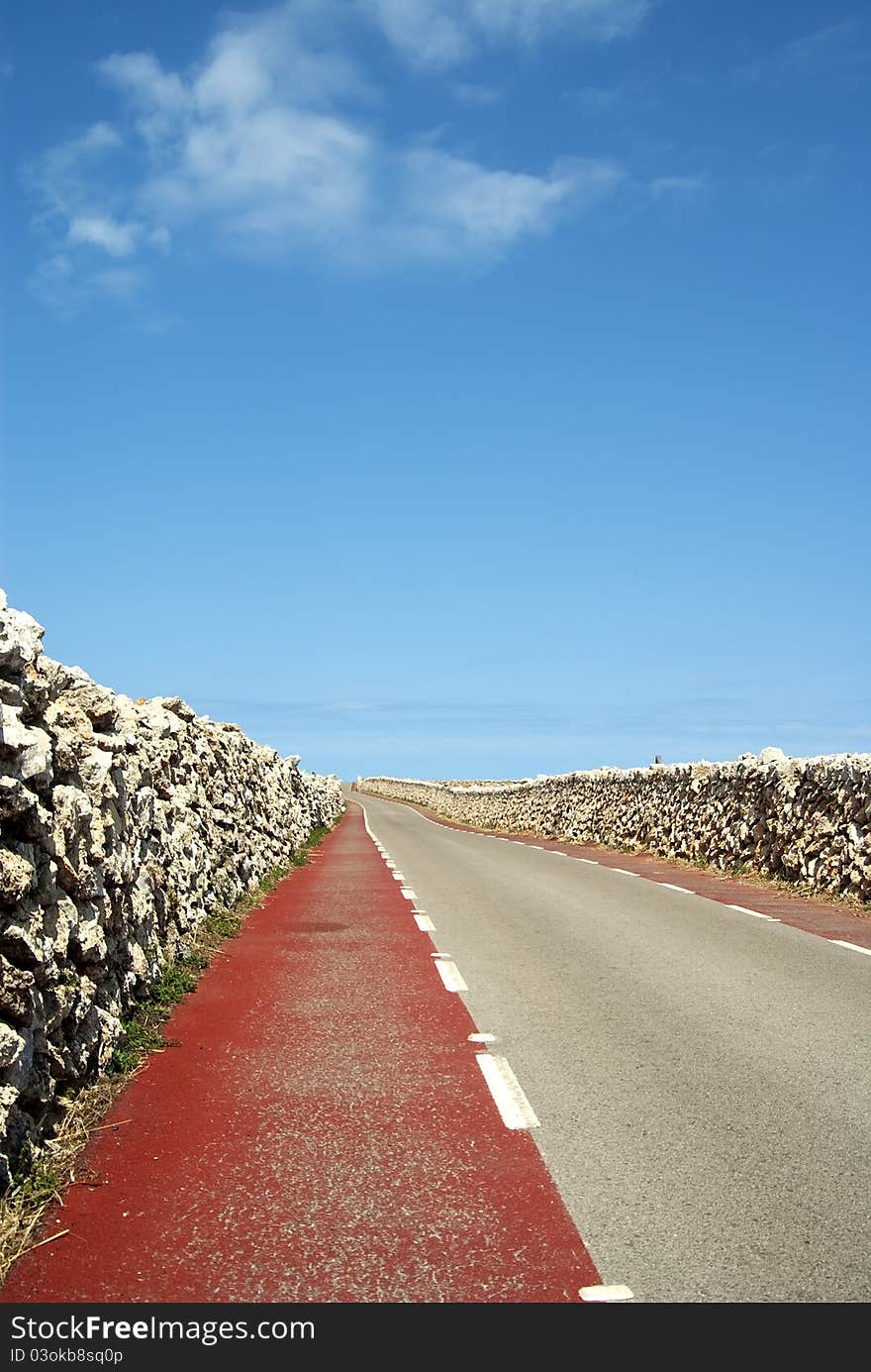 Rural road at Menorca Island