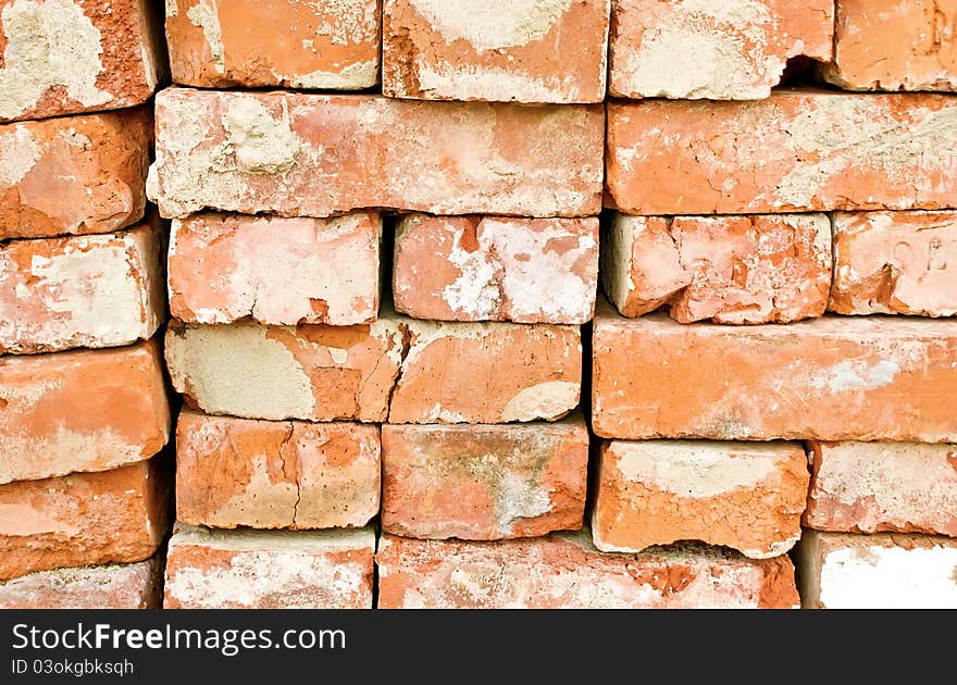 Old red bricks for background. Old red bricks for background