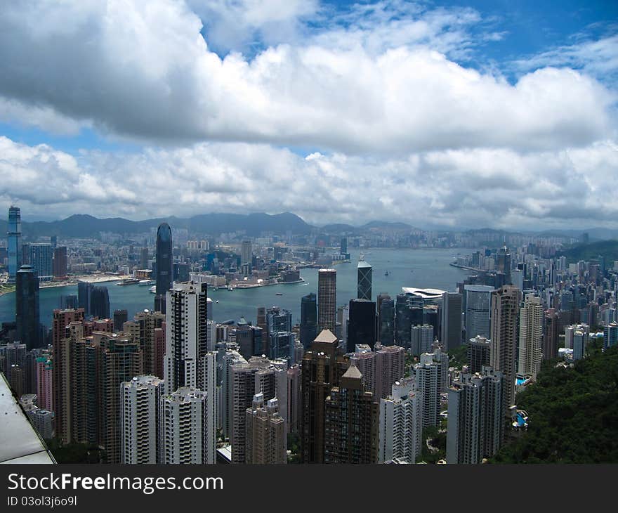 A view of Hong Kong from Victoria Peak. A view of Hong Kong from Victoria Peak