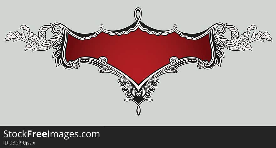 Illustration of vintage decorative banner. Illustration of vintage decorative banner