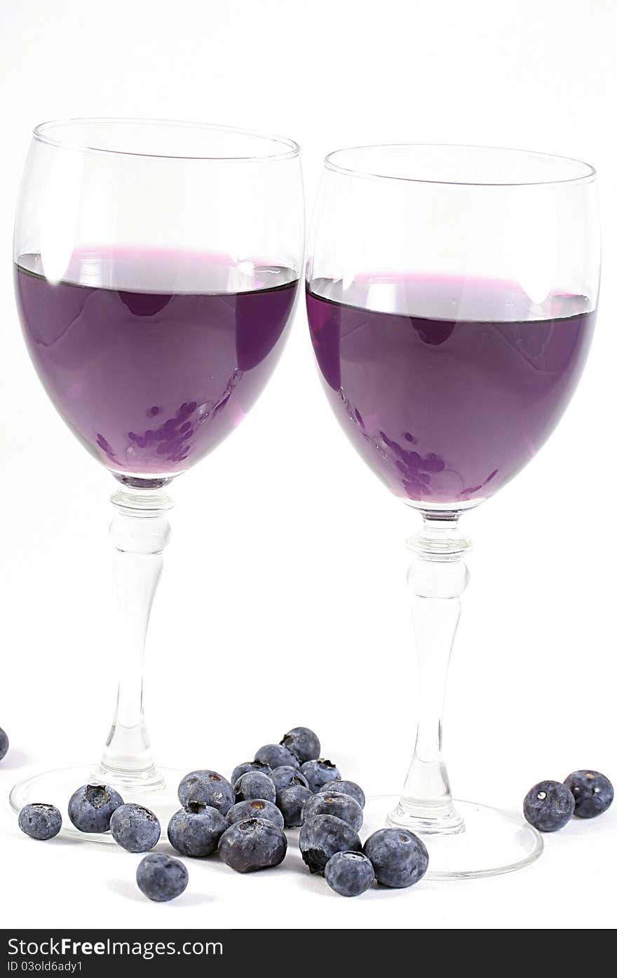 Purple wine and fresh blueberries. Purple wine and fresh blueberries.