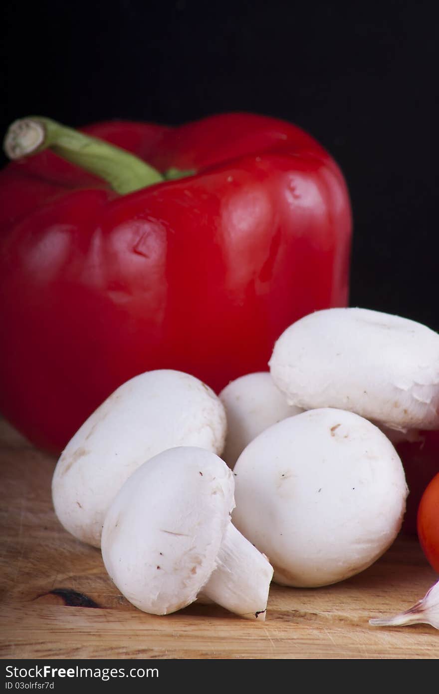 Mushrooms And Red Pepper