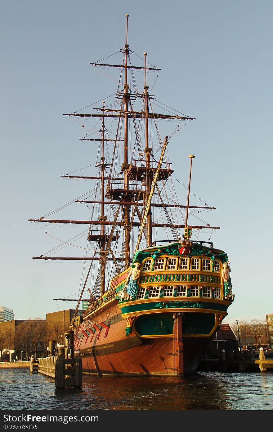 An original medieval ship in Amsterdam