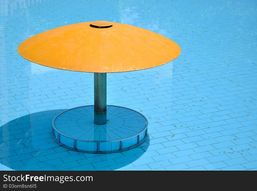 Small sunshade in swimming pool