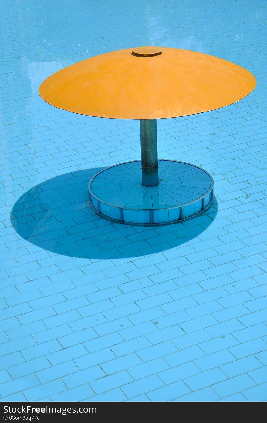 Shadow Of Sunshade In Swimming Pool