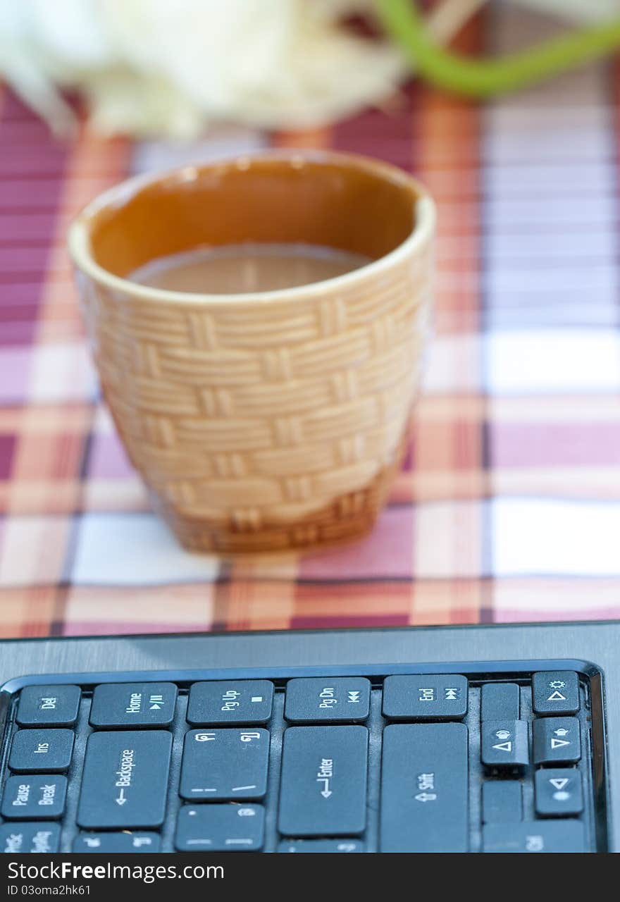 Close up of coffee cup on the table