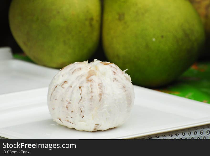 Green grapefruit (pomelo) in thai market