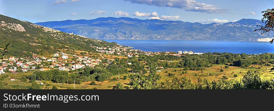 Panoramic view of Baska - croatian town