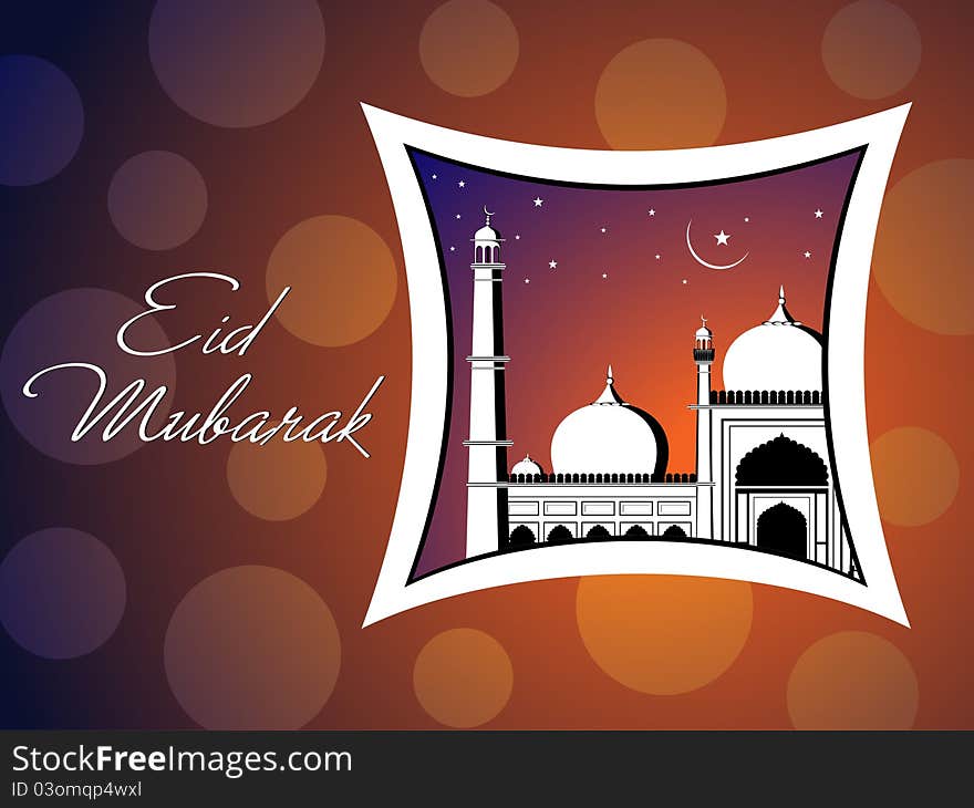 Beautiful abstract concept greeting card for eid mubarak. Beautiful abstract concept greeting card for eid mubarak